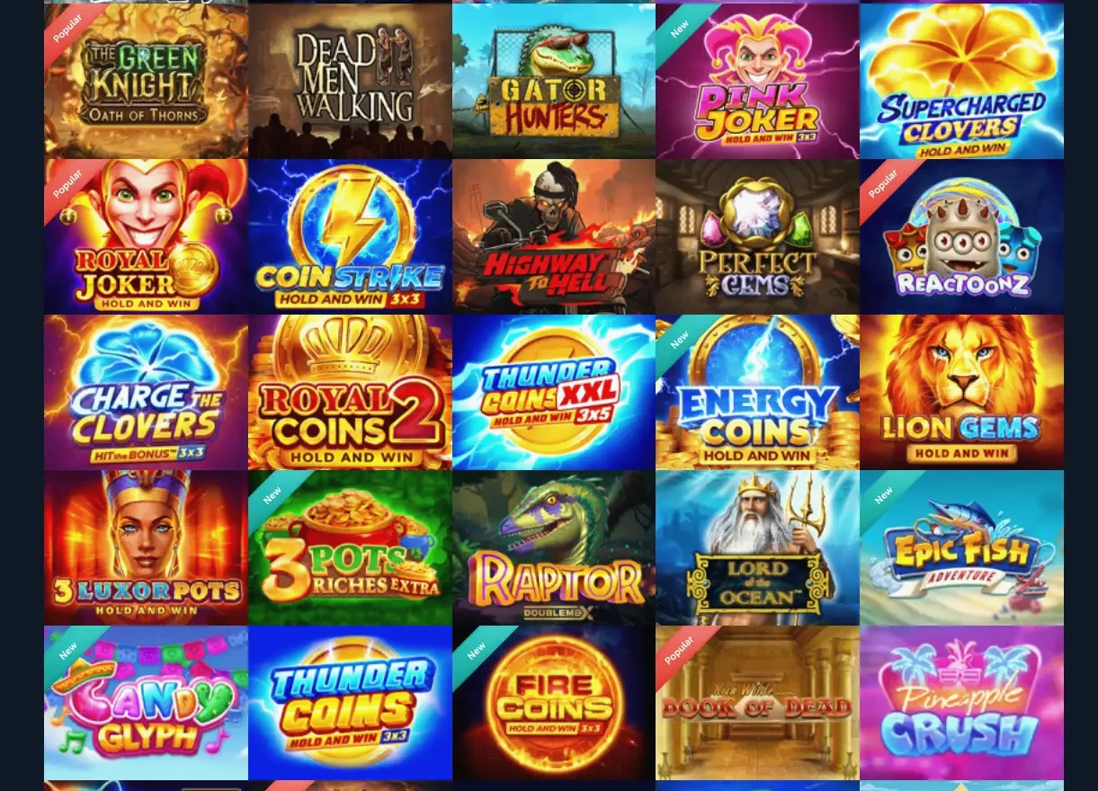 Interface mobile du casino Vincispin avec jeux de slots et live casino sur smartphone